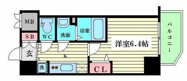 松屋町駅 徒歩2分 13階の物件間取画像